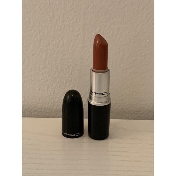 MAC Amplified Crème Lipstick - 128 SMOKED ALMOND - .1oz./3g  *USED* Pink Nude - Picture 4 of 13